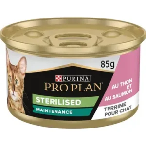 STERILISED MAINTENANCE, Terrine pour chat, au Thon et au Saumon 24*85g