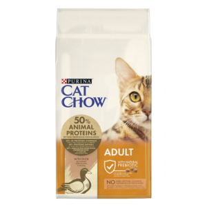 PURINA® CAT CHOW® – Croquettes pour chats adultes riches en Canard 10kg