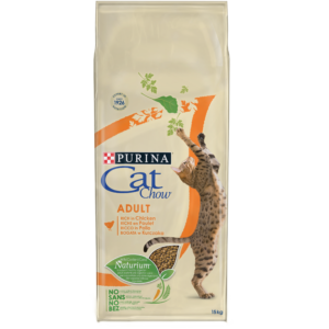 PURINA® CAT CHOW® – Croquettes pour chats adultes riches en poulet 15kg